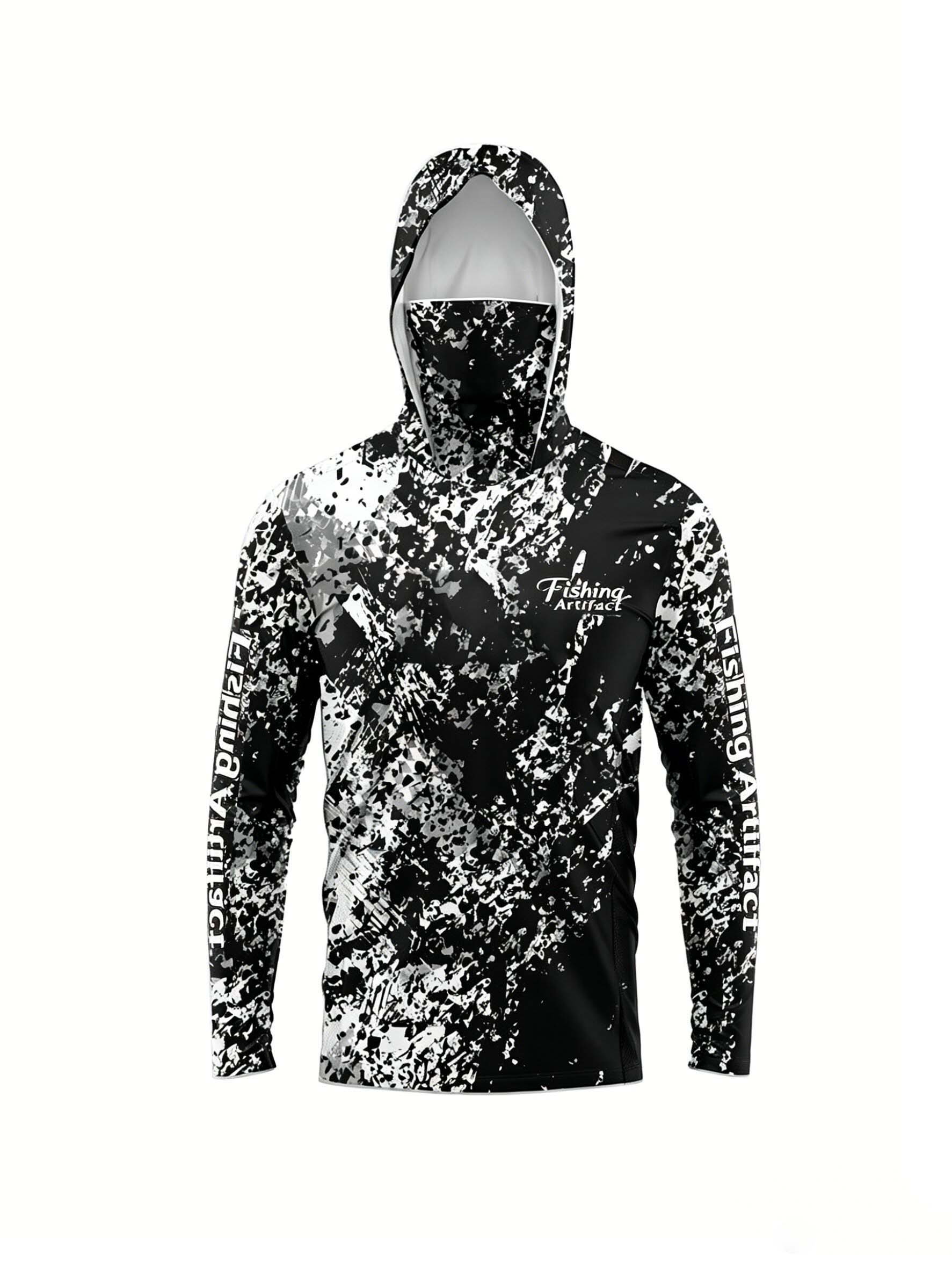 Fishing Hoodie - Herren Sommer 3D-gedruckter Angel-Hoodie mit Gesichtsmaske