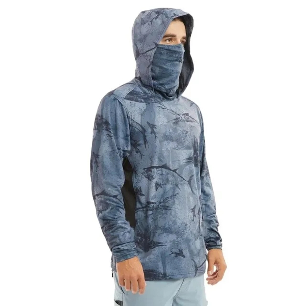 Fishing Hoodie - Angler-Kapuzenpullover, Reit-Oberteile, T-Shirt, Sommer-Hoodies, Gesichtsbedeckung, Outdoor-Druck,