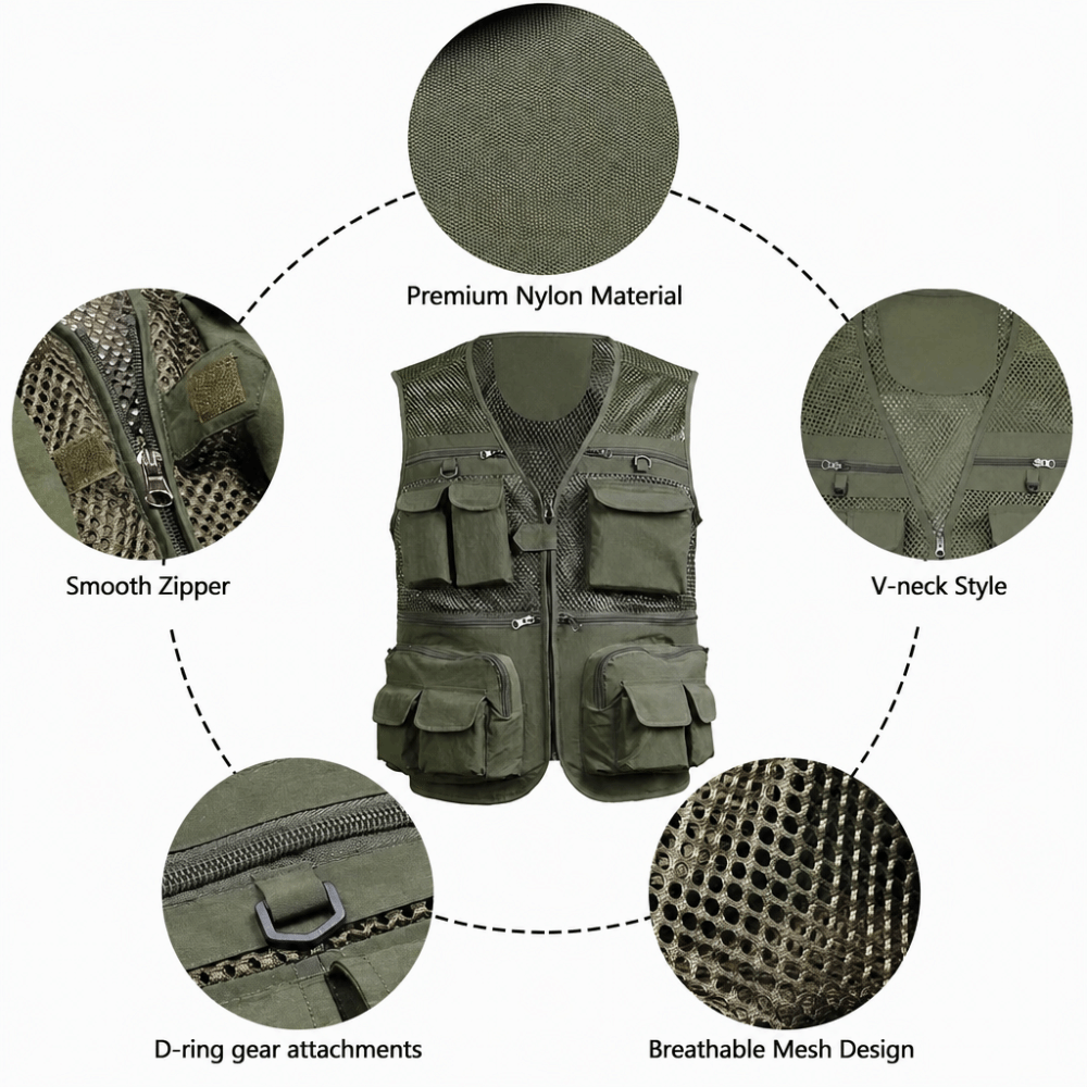 Langlebige Angelweste mit 16 T – Fishing Vest Bewertung und Preis